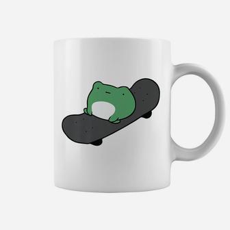 Frog On Skateboard Kawaii Aesthetic Cottagecore Coffee Mug | Crazezy
