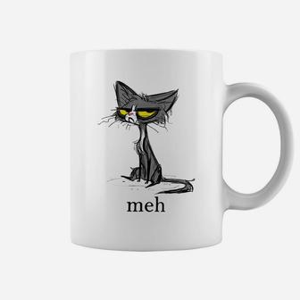 Funny Meh Cat Gift For Cat Lovers Coffee Mug | Crazezy