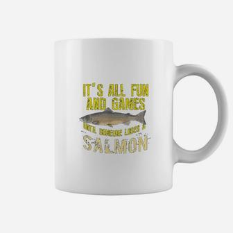Funny Salmon Fishing Freshwater Saltwater Fish Gift Coffee Mug | Crazezy CA