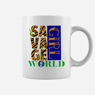 Funny Savage Girl Savage World Coffee Mug | Crazezy CA