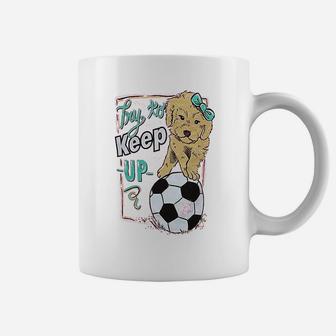 Girlie Girl Originals Keep Up Soccer Safety Pink Coffee Mug | Crazezy