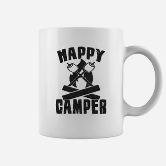 Happy Camper Funny Camping Cool Hiking Graphic Vintage Coffee Mug | Crazezy UK