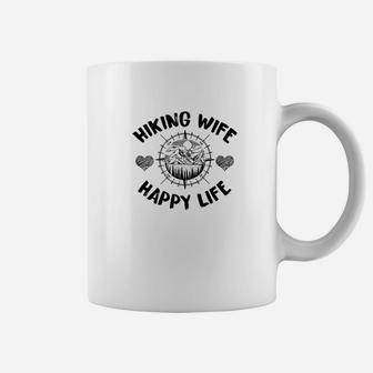 Hiking Wife Happy Life Funny Camping Coffee Mug | Crazezy UK