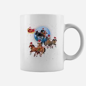 Horse Drawn Sleigh Riding Santa Claus Xmas Horses Funny Coffee Mug | Crazezy