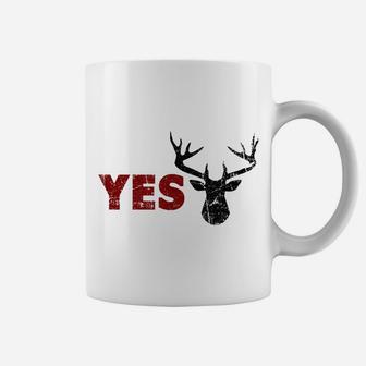 Husband Deer Yes Dear Hunting Pun Happy Wife Funny Coffee Mug | Crazezy