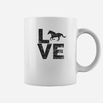 I Love Horses Distressed Vintage Look Horse Running Coffee Mug | Crazezy DE