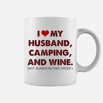 I Love My Husband Camping And Wine Campnig Wine Coffee Mug | Crazezy