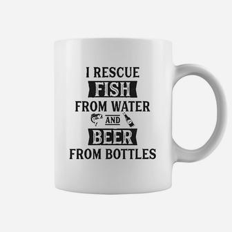 I Rescue Fish From Water And Beer From Bottles Funny Fishing Drinking Coffee Mug | Crazezy