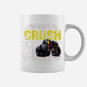 Kids I'm Ready To Crush 7 Monster Truck 7Th Birthday Top Boys Coffee Mug | Crazezy DE