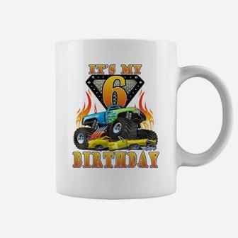 Kids Monster Truck 6 Year Old Shirt 6Th Birthday Boy Monster Car Coffee Mug | Crazezy
