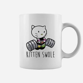 Kitten Swole Cat Powerlifting Weightlifting Gym Coffee Mug | Crazezy DE