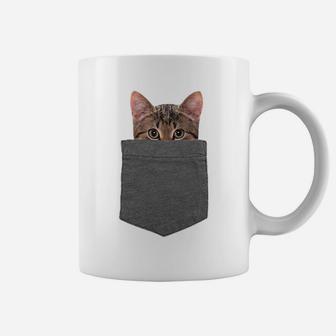 Kitty In Your Pocket Tshirt Cat Shirt Coffee Mug | Crazezy