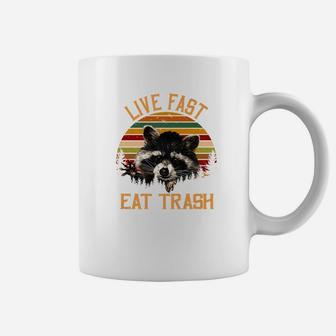 Live Fast Eat Trash Bear Vintage Camping 2 Coffee Mug | Crazezy