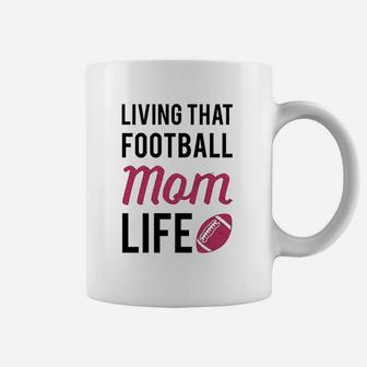 Living That Football Mom Life Athletic Coffee Mug | Crazezy