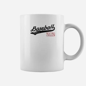 Mens Baseball Inspired Dad Fathers Day Distressed Premium Coffee Mug | Crazezy