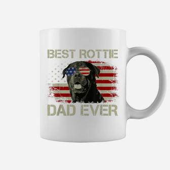 Mens Best Rottie Dad Ever Tshirt Rottweiler American Flag Gift Coffee Mug | Crazezy