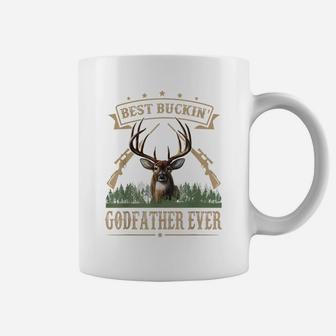 Mens Fathers Day Best Buckin' Godfather Ever Deer Hunting Bucking Coffee Mug | Crazezy