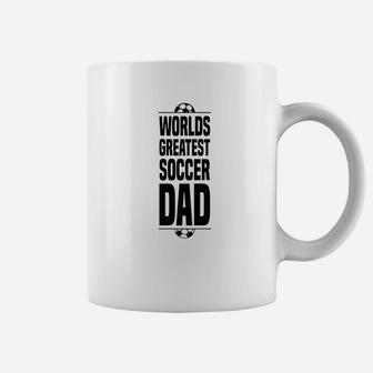 Mens Fathers Day Soccer Dad Worlds Greatest Vintage Coffee Mug | Crazezy