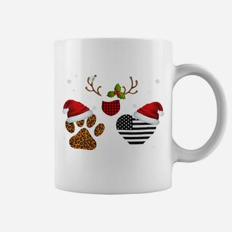 Merry Christmas Leopard Paw Plaid Glass Wine Heart Us Flag Sweatshirt Coffee Mug | Crazezy