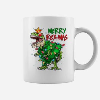 Merry Rex-Mas Funny T-Rex Dinosaur Christmas Gift For Kids Coffee Mug | Crazezy