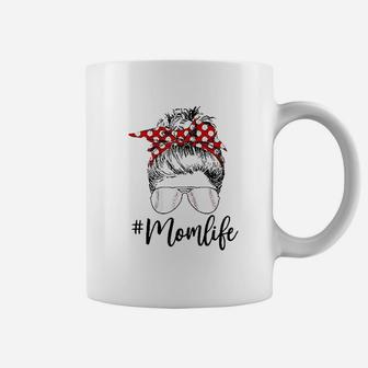 Mom Life Softball Baseball Mothers Day Messy Bun Coffee Mug | Crazezy