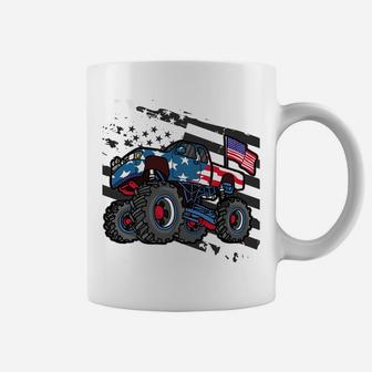 Monster Truck Gift All American Usa Flag - Boys 4Th Of July Sweatshirt Coffee Mug | Crazezy