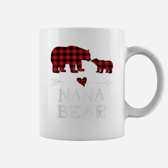 Nana Bear Christmas Pajama Red Plaid Buffalo Family Gift Coffee Mug | Crazezy