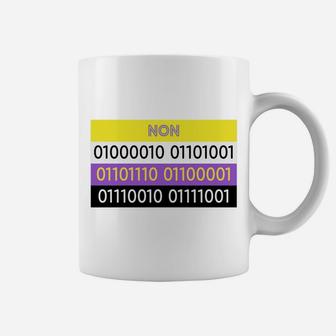Non-Binary Pride Flag With Nonbinary In Binary Sweatshirt Coffee Mug | Crazezy UK