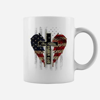 One Nation Under God Distressed Flag, Patriotic Christian, Coffee Mug | Crazezy