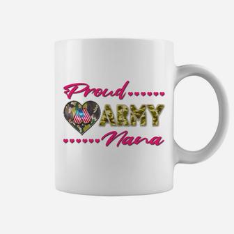 Proud Army Nana - Camo Us Flag Dog Tag Military Grandma Gift Sweatshirt Coffee Mug | Crazezy
