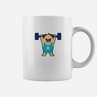 Pug Weight Lifting Funny Dog Lover Workout Fitness Gym Shirt Coffee Mug | Crazezy