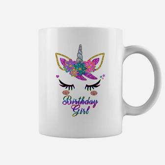 Rainbow Unicorn Birthday , Birthday Girl Outfit Coffee Mug | Crazezy
