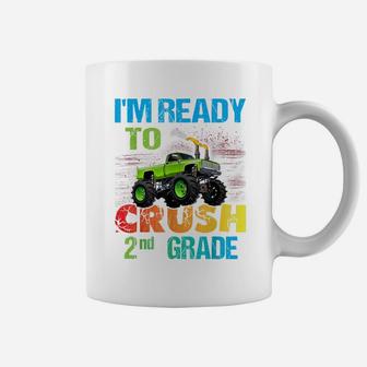Ready To Crush 2Nd Grade Monster Truck Design School Shirt Coffee Mug | Crazezy