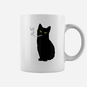 Rebel Smoking Bad Black Cat Funny Black Cat Gift Coffee Mug | Crazezy