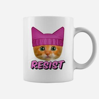 Resist Pink Cat Hat T-Shirt Orange Ginger Cat Shirt Feminist Coffee Mug | Crazezy
