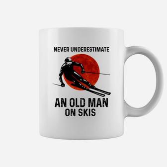 Skiing Never Underestimate An Old Man On Skis Shirt Coffee Mug | Crazezy CA