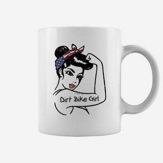 Strong Woman Unbreakable Dirt Bike Girl Flag Motocross Gift Coffee Mug | Crazezy