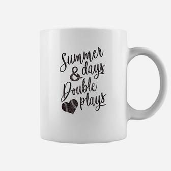 Summer Days Double Plays Baseball Softball Mom Coffee Mug | Crazezy CA