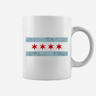 Sweet Vintage Retro Chicago Flag Red Six Pointed Stars Coffee Mug | Crazezy