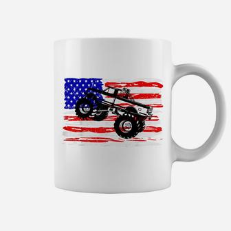US Flag Monster Truck Tshirt American Trucks Cars Lover Tee Coffee Mug | Crazezy UK