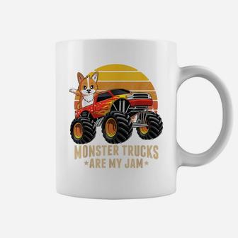 Vintage Monster Truck Corgi Dog Retro Sunset Boys Kids Gift Coffee Mug | Crazezy