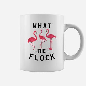 What The Flock Funny Pink Flamingo Beach Puns Gift Coffee Mug | Crazezy CA