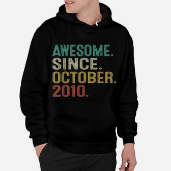 11 Years Old Awesome Since October 2010 11Th Birthday Gift Hoodie | Crazezy