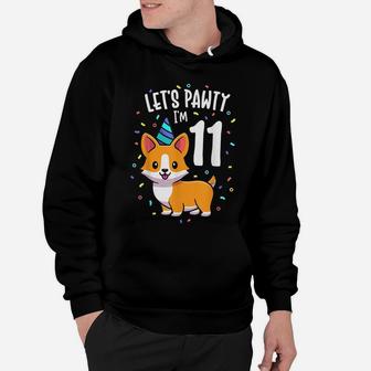 11 Years Old Corgi Dog Lover 11Th Birthday Party Outfit Kid Hoodie | Crazezy CA