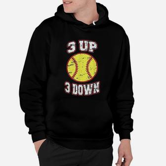 3 Up 3 Down Softball Fun Cute For Moms Dads Gifts Hoodie | Crazezy