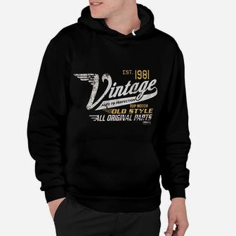 40th Birthday Gift Vintage 1981 Aged To Perfection Vintage Racing Hoodie | Crazezy