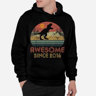 4Th Birthday Gift Awesome 2016 Dinosaur 4 Years Old Hoodie | Crazezy
