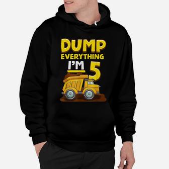 5Th Birthday Construction Birthday Shirt Boy 5 Dump Truck Hoodie | Crazezy CA