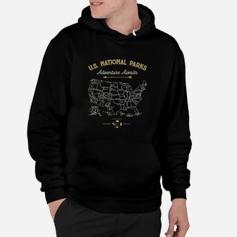 62 National Parks Map Gifts Us Park Vintage Camping Hiking Hoodie | Crazezy DE