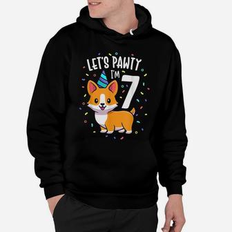 7 Years Old Corgi Dog Lover 7Th Birthday Party Outfit Kid Hoodie | Crazezy CA